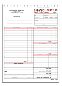 6527 Cleaning Work Order
